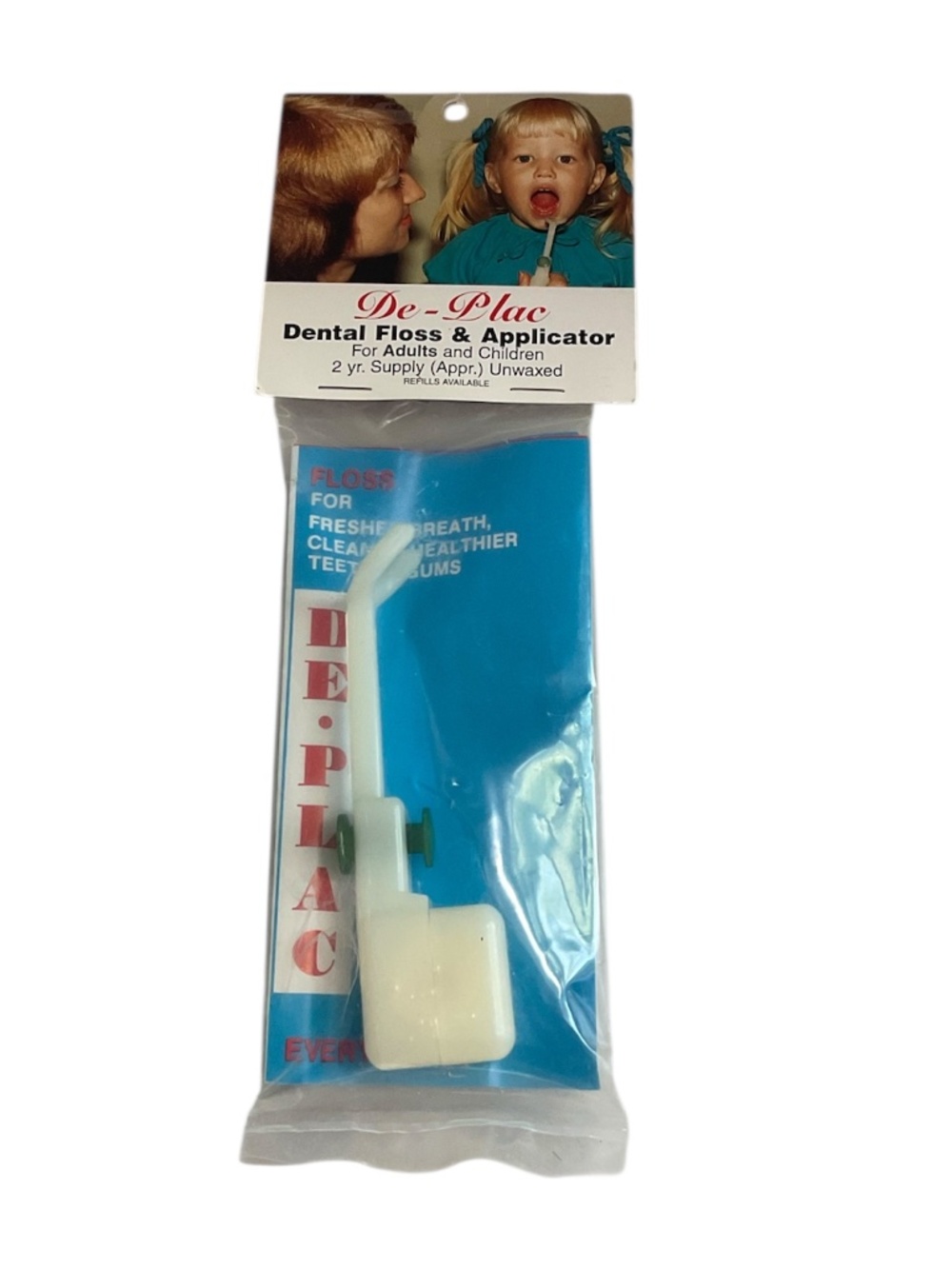 Vintage De-Plac Dental Floss & Applicator
